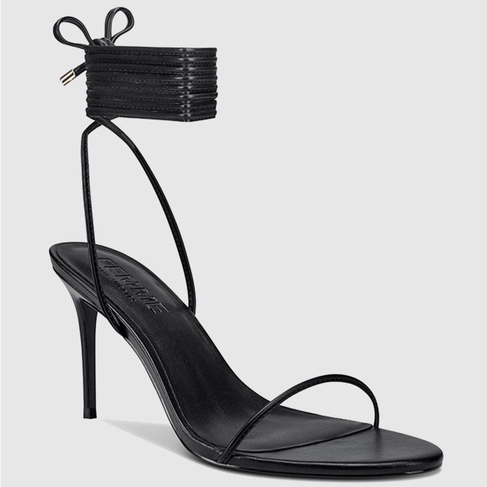 Femme LA Black 3.0 Barely There Lace Up Heels
